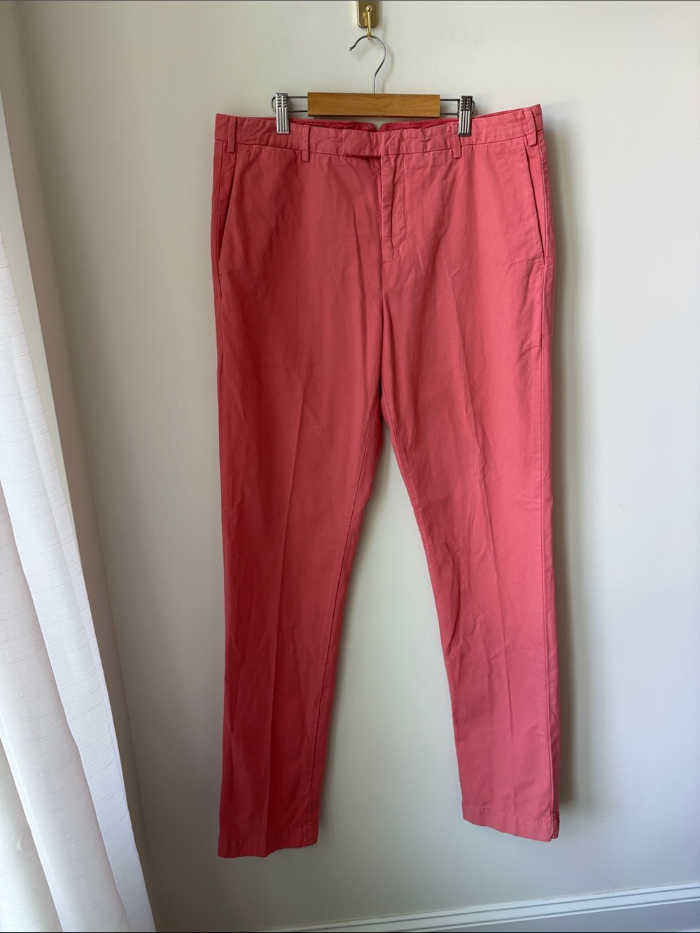 NWT J. McLaughlin Mens Chino Pants Coral Pink Pima Cotton Peru Wedding Size 34